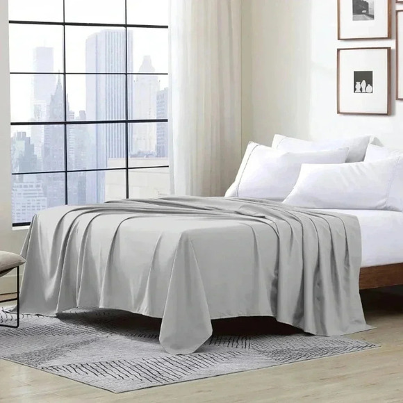 Hotel Style King Flat Bedsheet Gray GUC - Picture 1 of 5